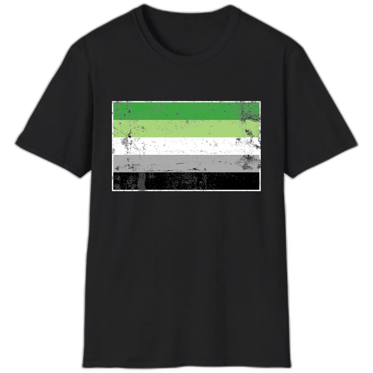 Demigender Pride Flag Stripes T-Shirt in Black