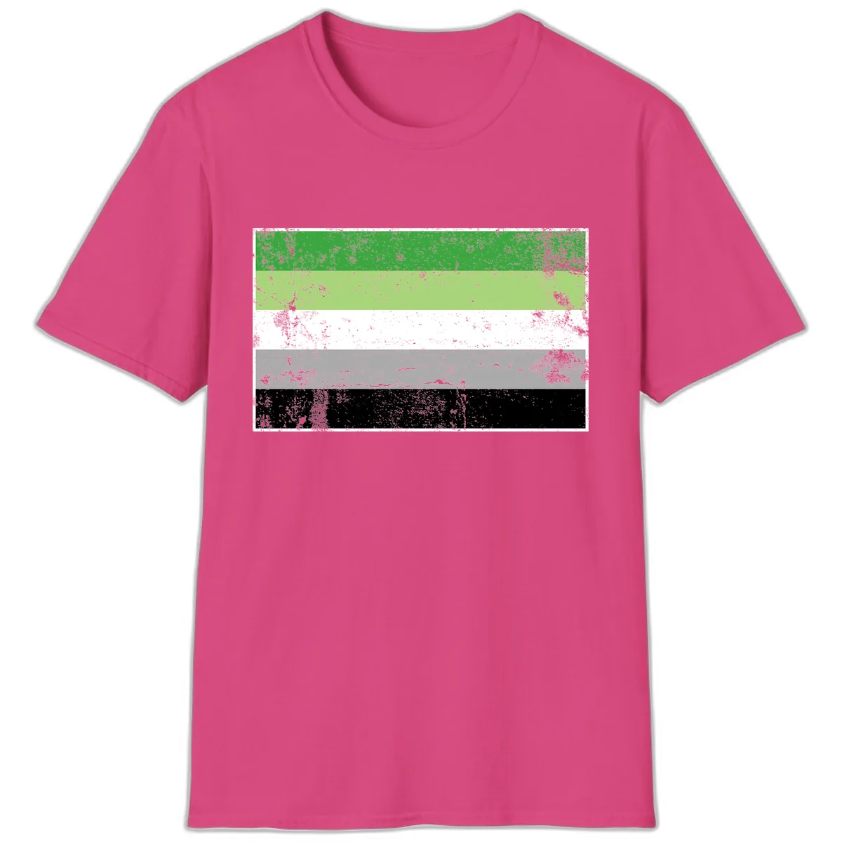 Demigender Pride Flag Stripes T-Shirt in Heliconia