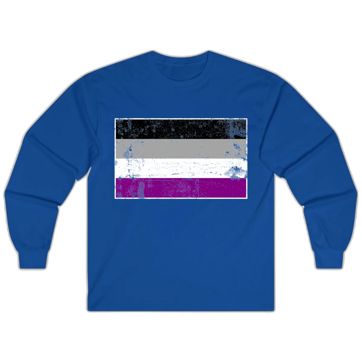 Asexual Pride Flag Distressed Long Sleeve in Royal