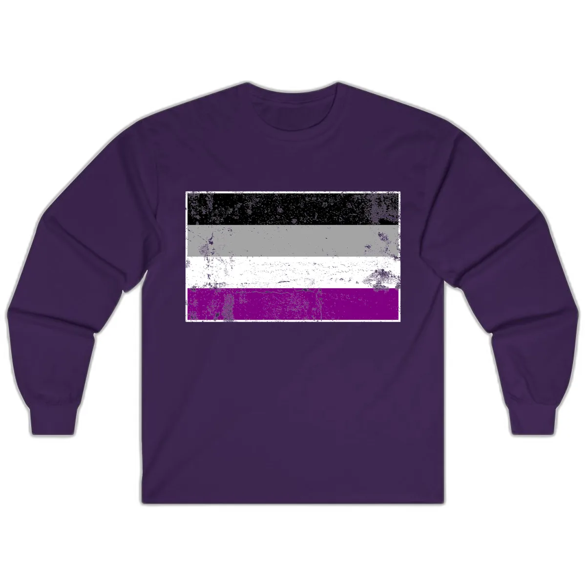 Asexual Pride Flag Distressed Long Sleeve in Purple
