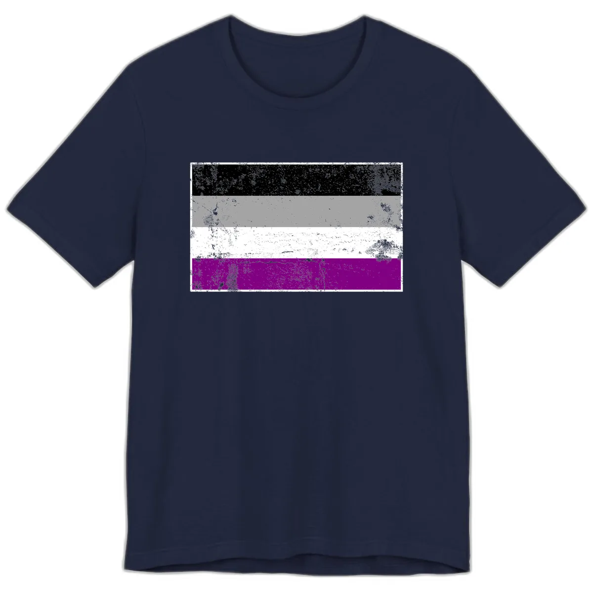 Asexual Pride Flag Distressed Premium T-Shirt in Navy