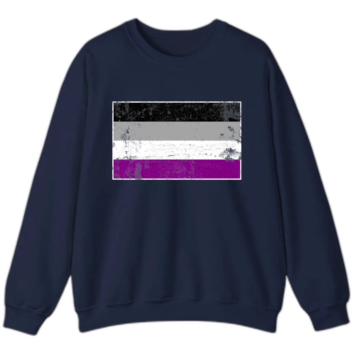Asexual Pride Flag Distressed Sweatshirt in Navy