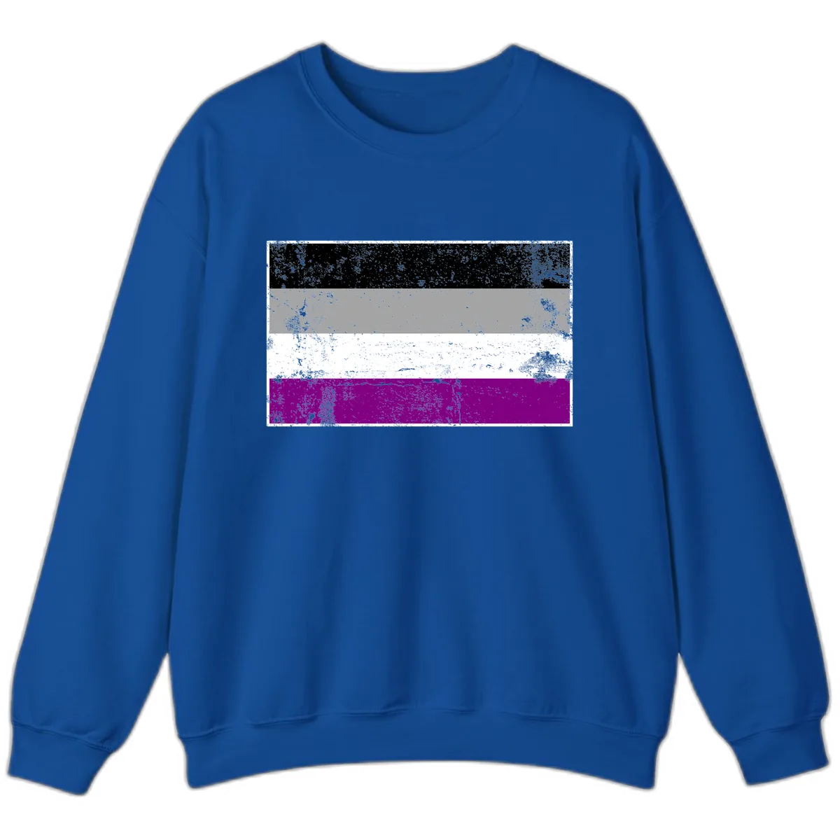 Asexual Pride Flag Distressed Sweatshirt in Royal
