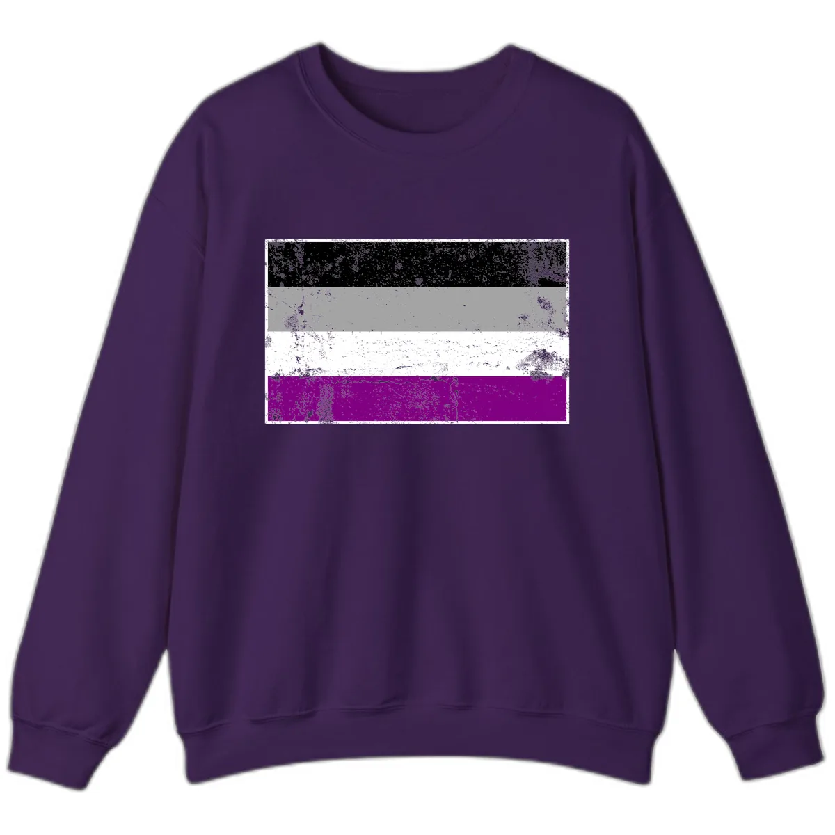 Asexual Pride Flag Distressed Sweatshirt in Purple