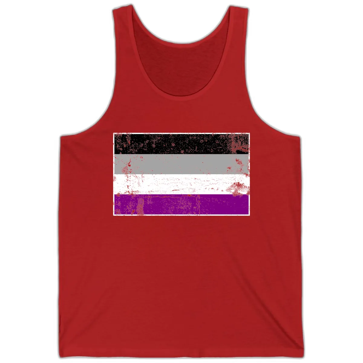 Asexual Pride Flag Distressed Tank in Red