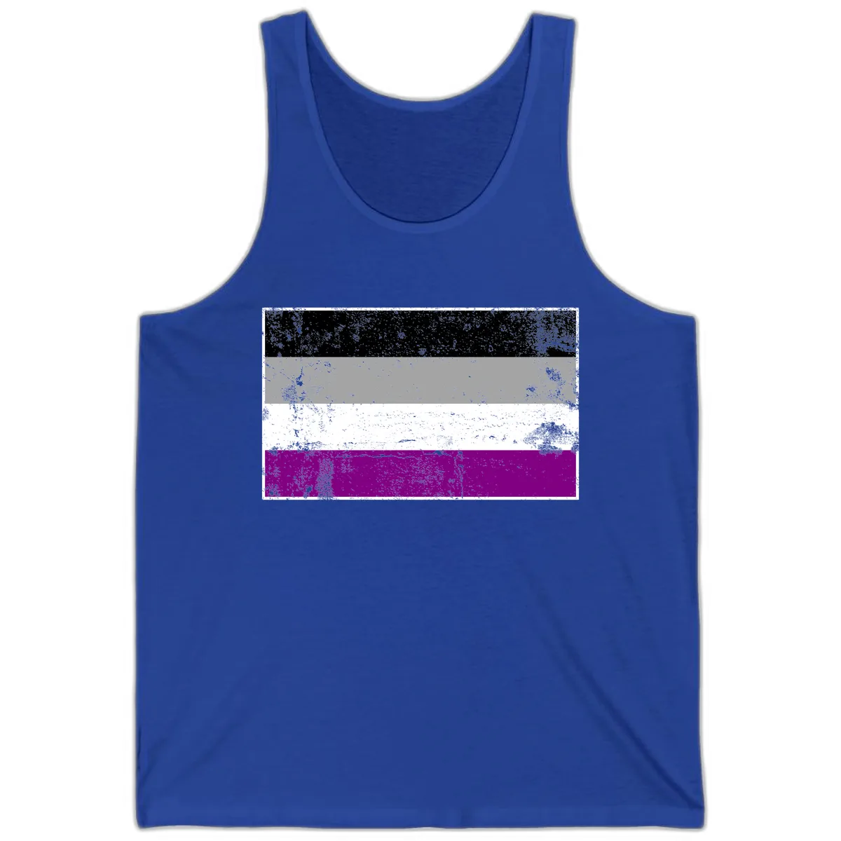 Asexual Pride Flag Distressed Tank in True Royal