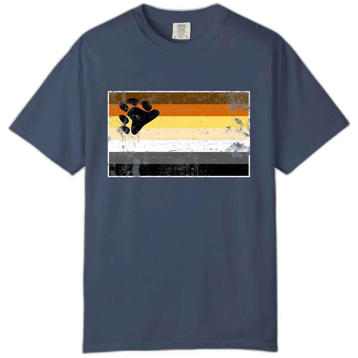 Bear Paw Pride Flag Comfort Color in Midnight