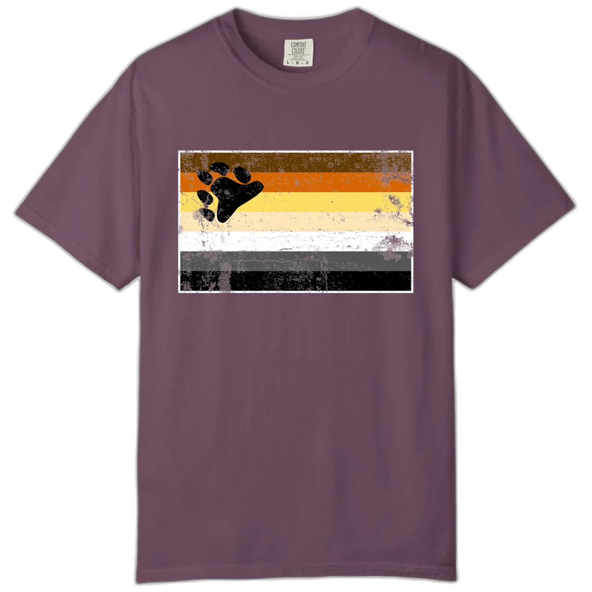 Bear Paw Pride Flag Comfort Color in Berry