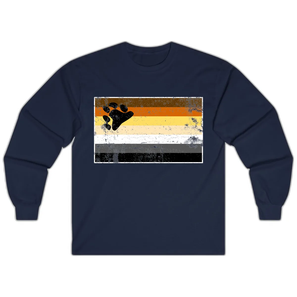 Bear Paw Pride Flag Long Sleeve in Navy