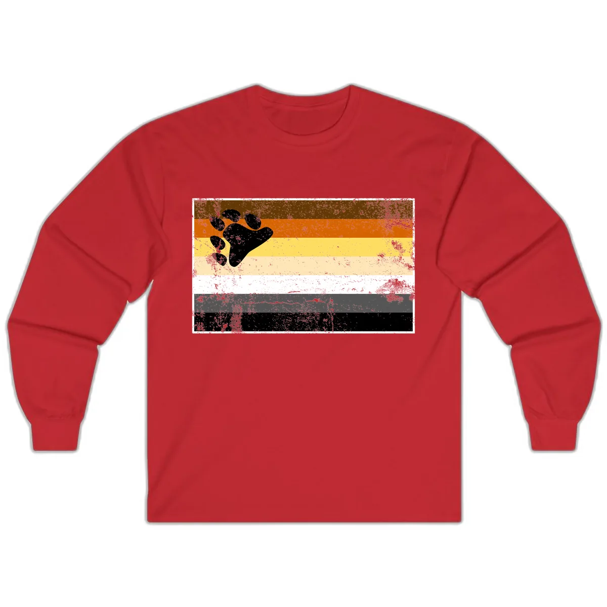 Bear Paw Pride Flag Long Sleeve in Red