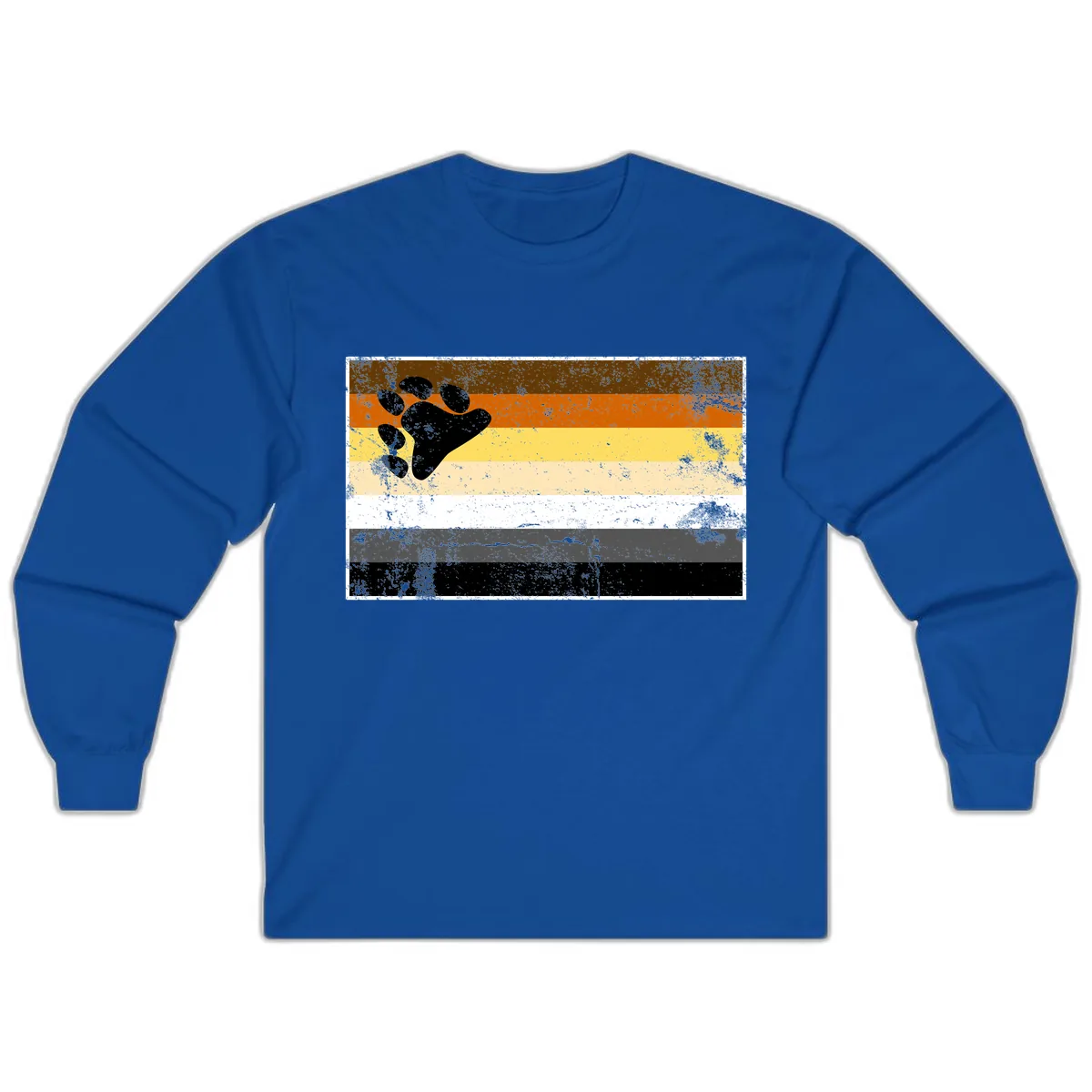 Bear Paw Pride Flag Long Sleeve in Royal