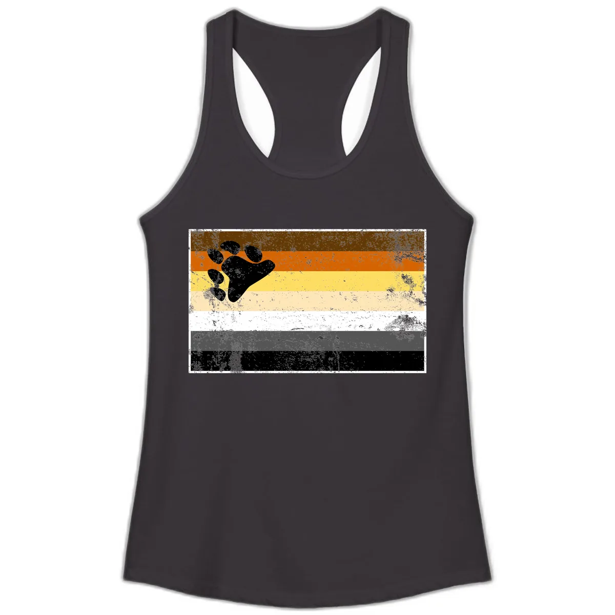 Bear Paw Pride Flag Ladies Tank in Black