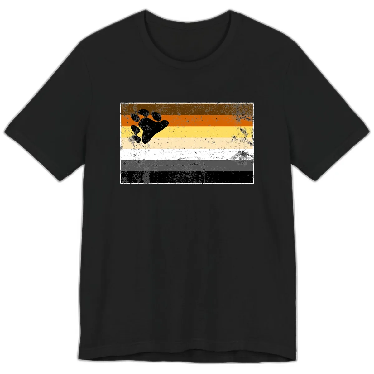 Bear Paw Pride Flag Premium T-Shirt in Black