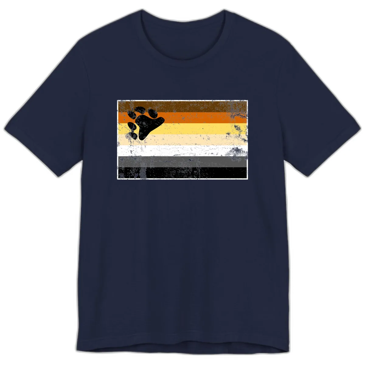 Bear Paw Pride Flag Premium T-Shirt in Navy