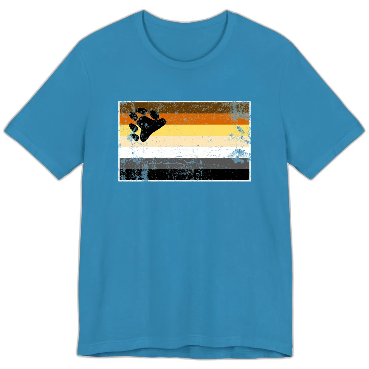 Bear Paw Pride Flag Premium T-Shirt in Aqua
