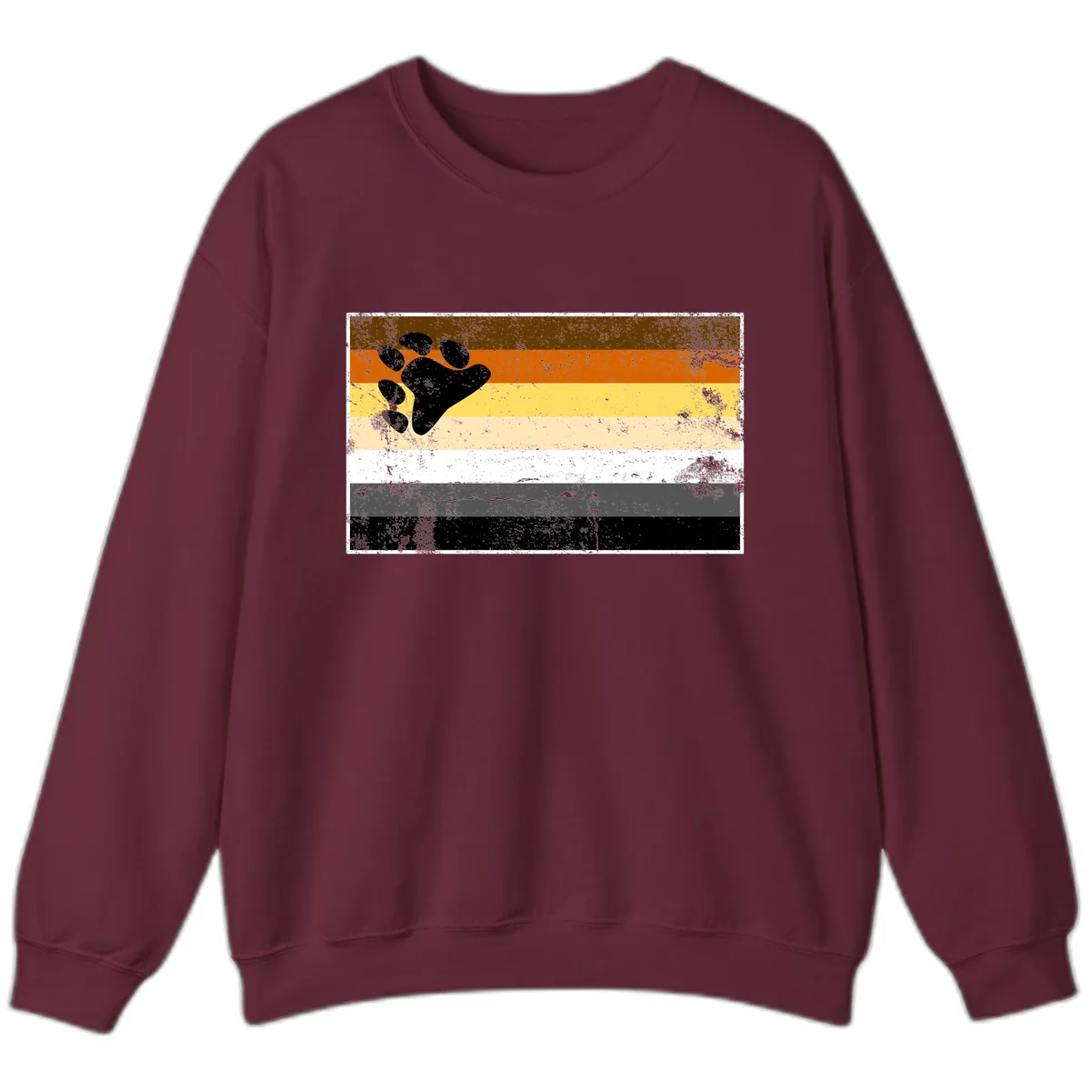 Bear Paw Pride Flag Sweatshirt in Maroon