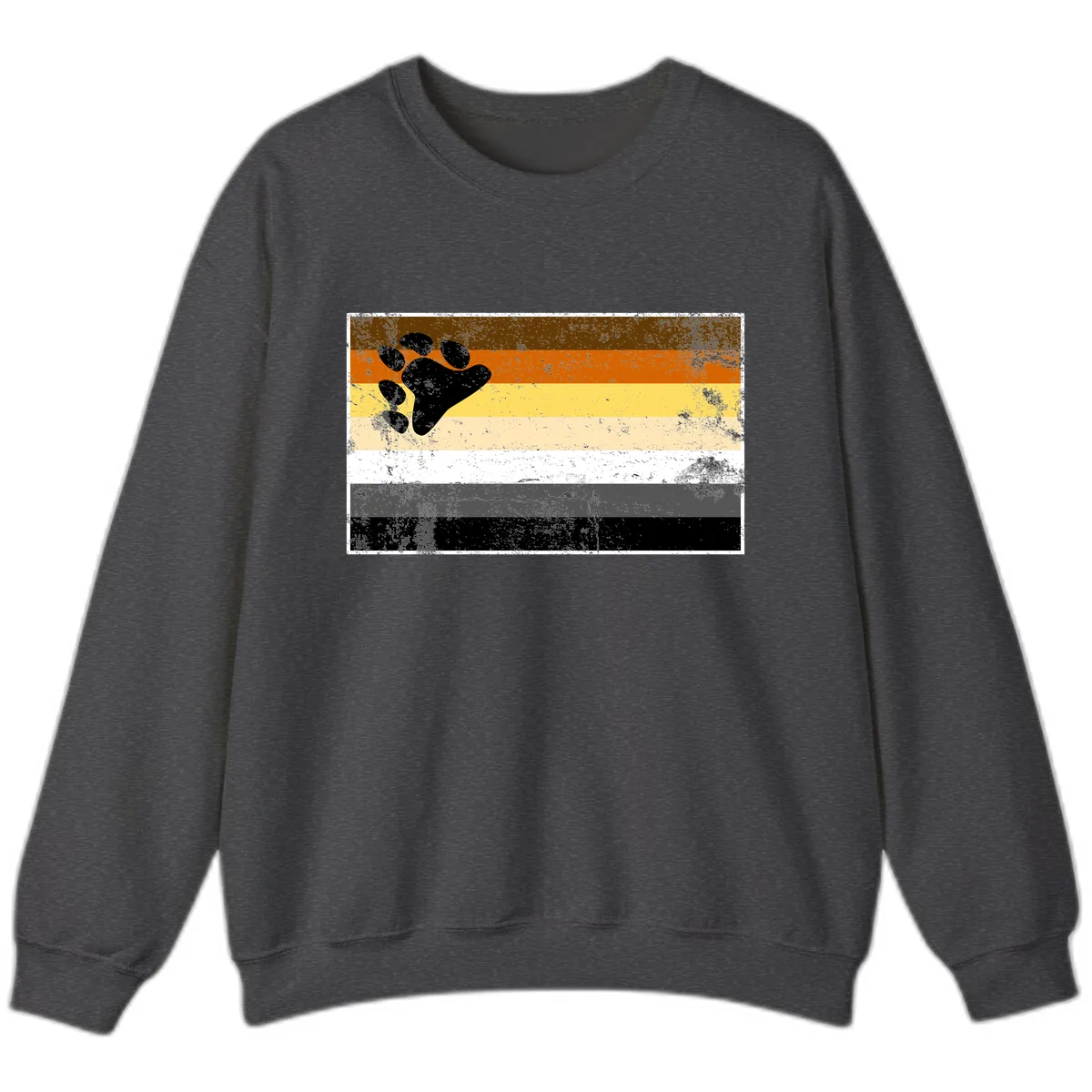 Bear Paw Pride Flag Sweatshirt in Dark Heather