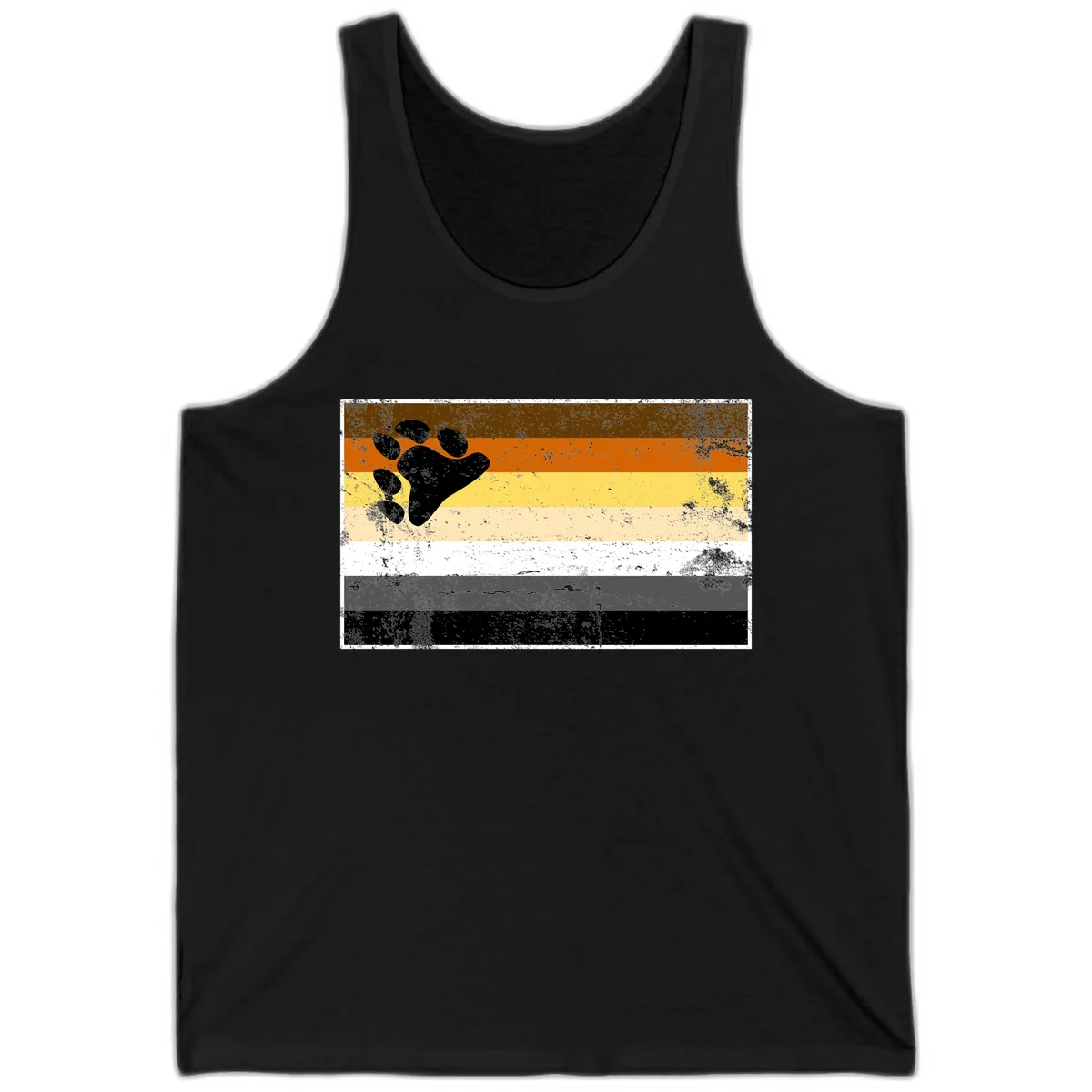 Bear Paw Pride Flag Tank in Black