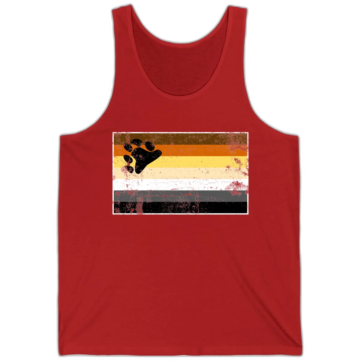 Bear Paw Pride Flag Tank in Red