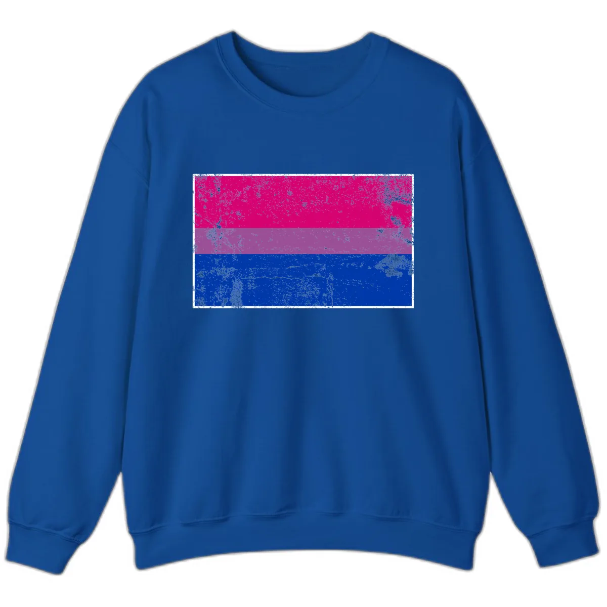 Bisexual Pride Flag Distressed Sweatshirt in Royal