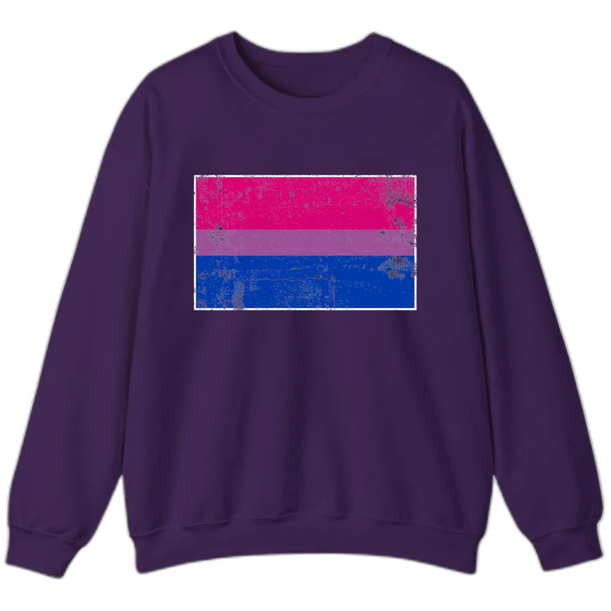 Bisexual Pride Flag Distressed Sweatshirt in Purple