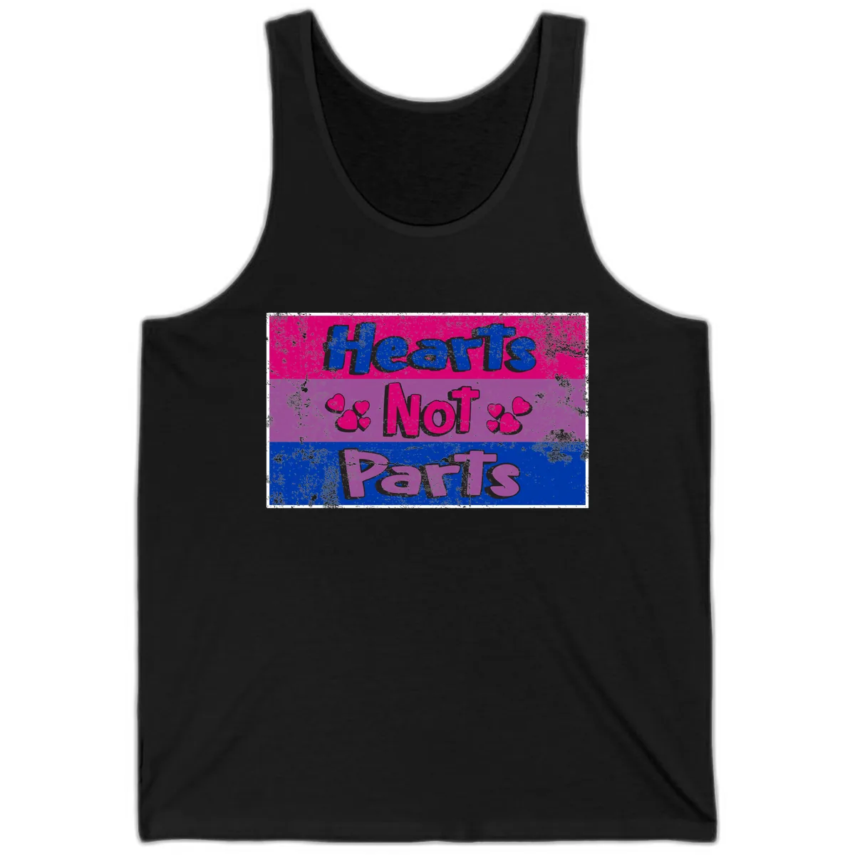 Hearts Not Parts Pride Design Tank in Black