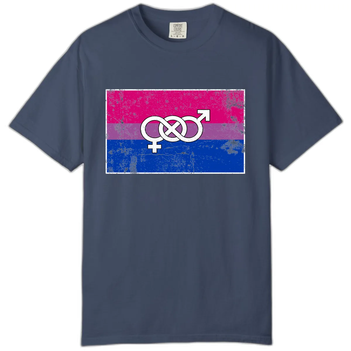 Bisexual Infinity Symbol Pride Flag Comfort Color in Midnight