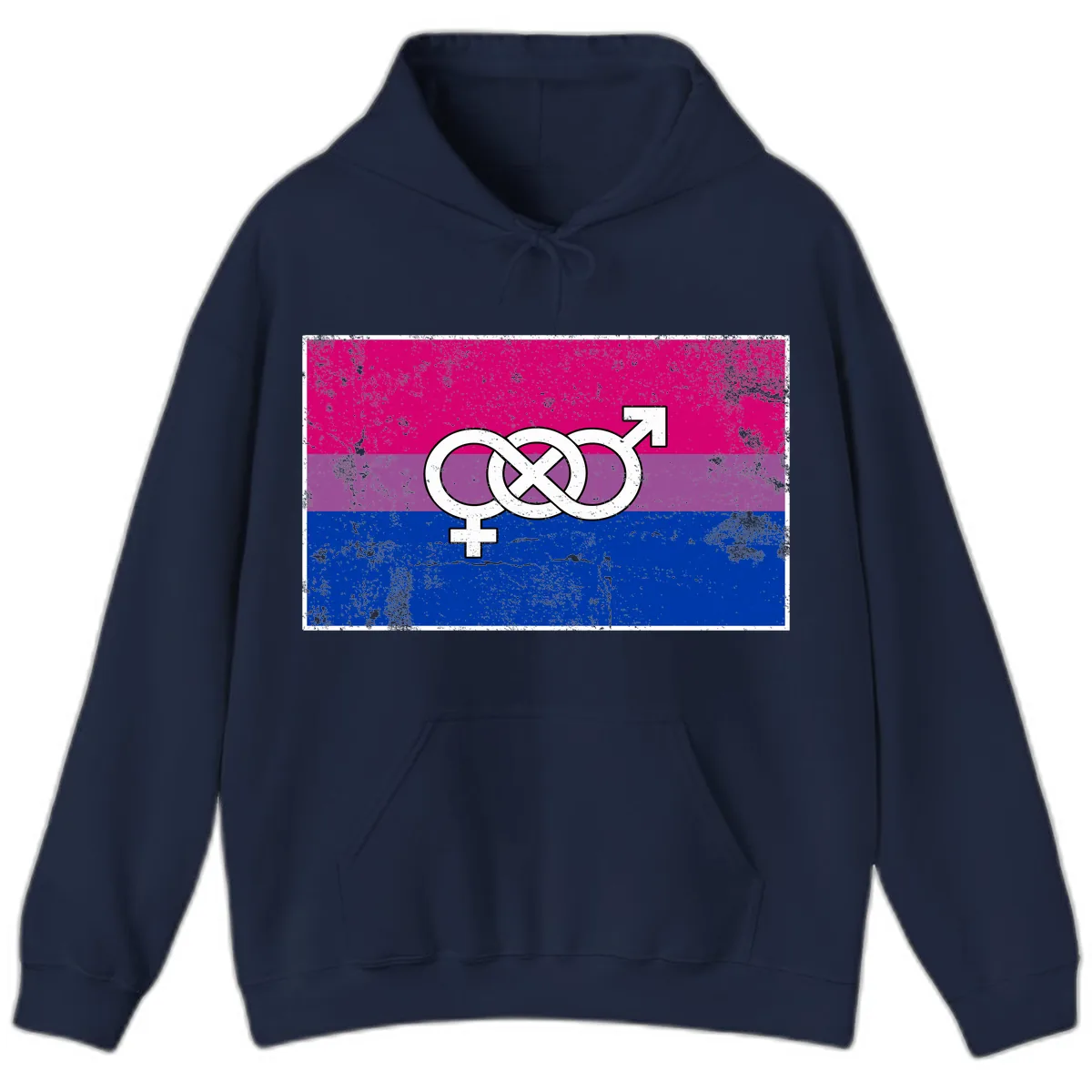 Bisexual Infinity Symbol Pride Flag Hoodie in Navy