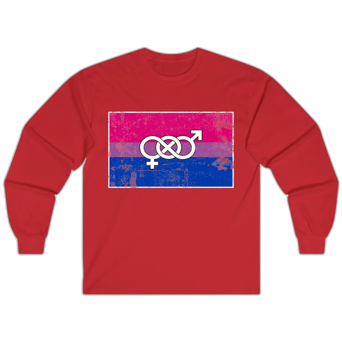 Bisexual Infinity Symbol Pride Flag Long Sleeve in Red
