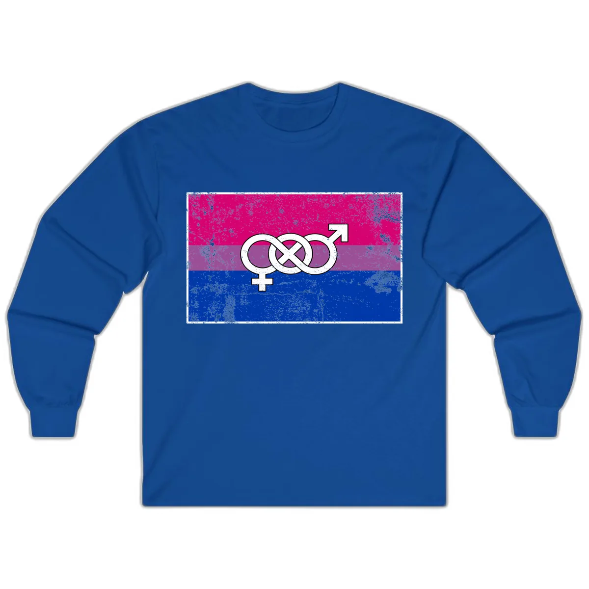 Bisexual Infinity Symbol Pride Flag Long Sleeve in Royal