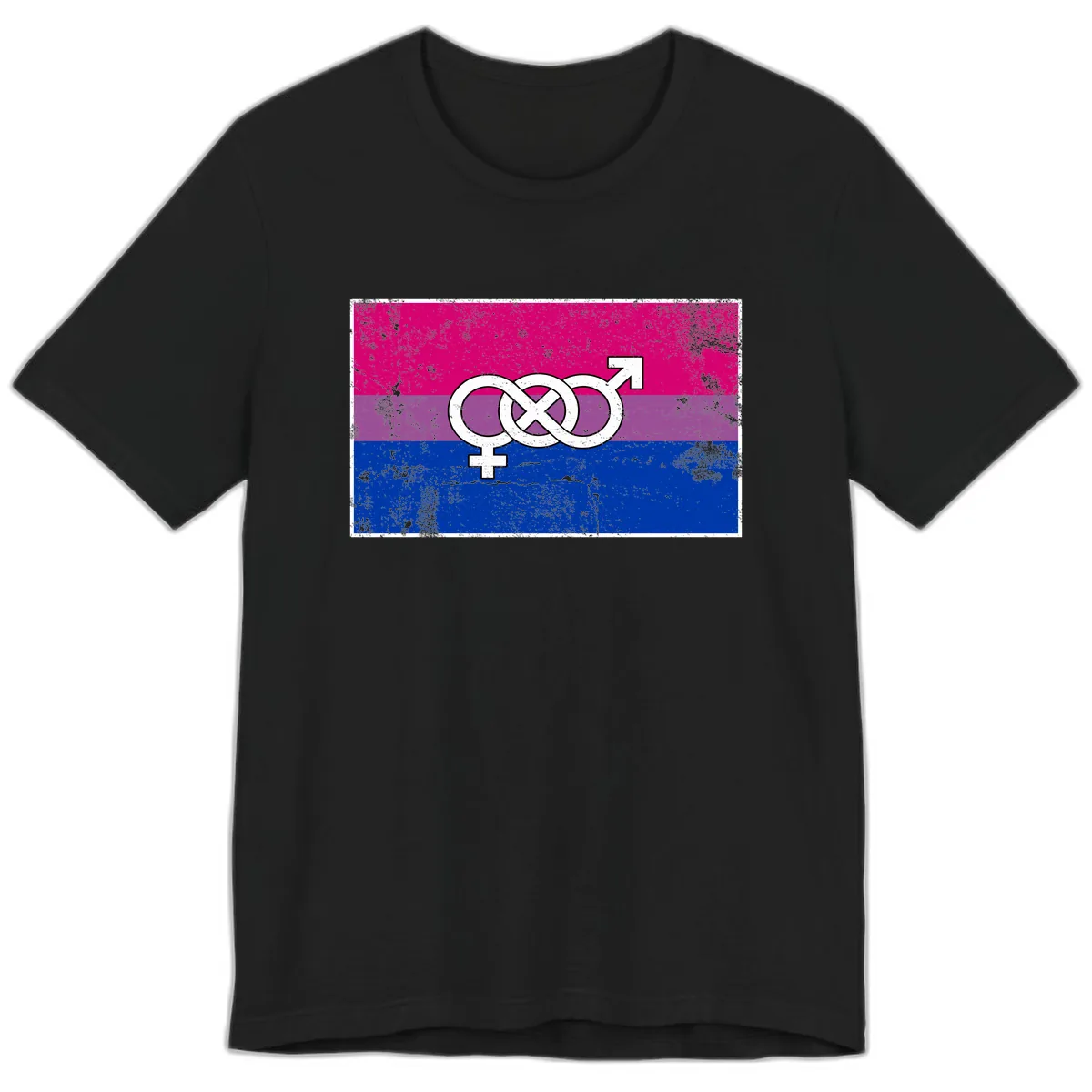 Bisexual Infinity Symbol Pride Flag Premium T-Shirt in Black