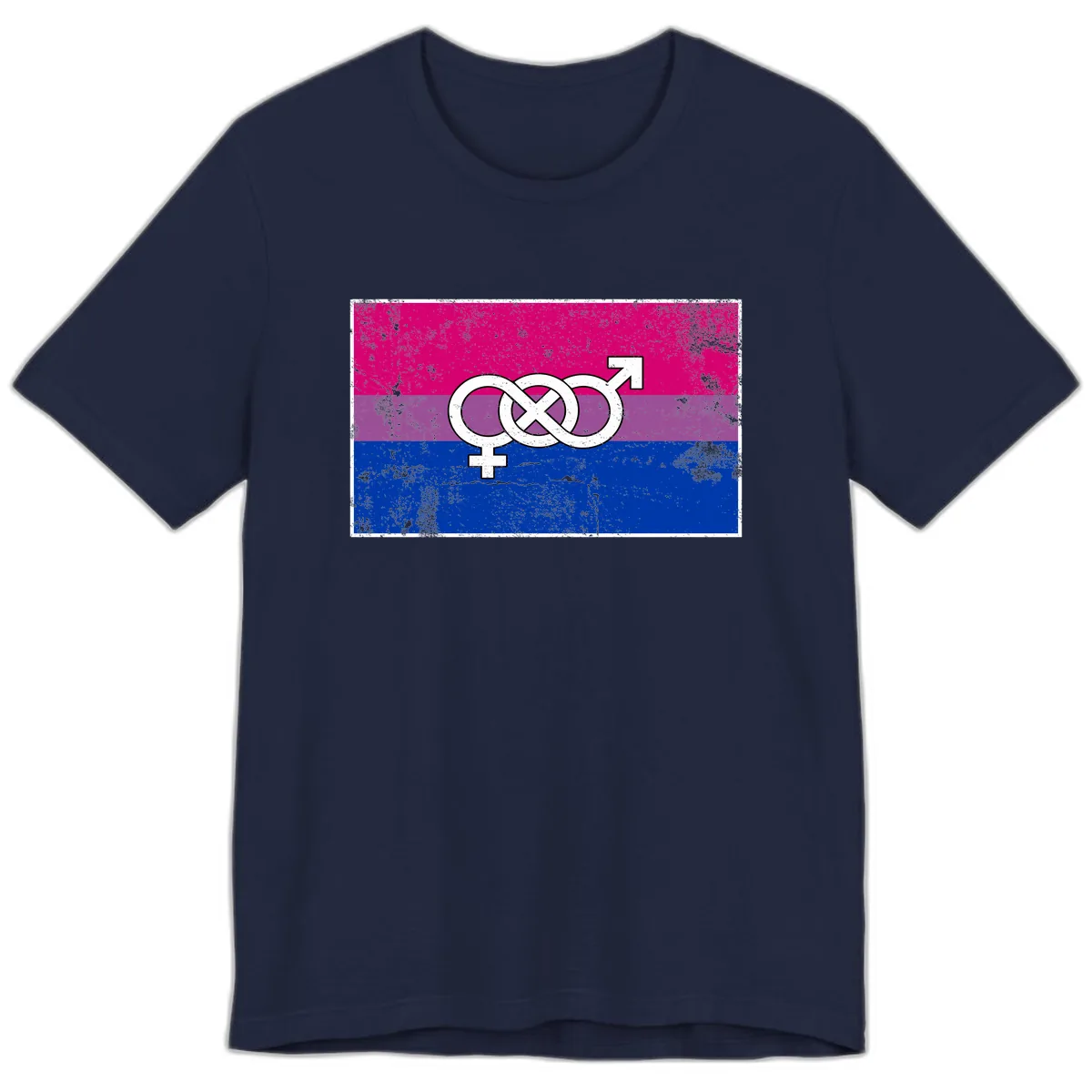 Bisexual Infinity Symbol Pride Flag Premium T-Shirt in Navy