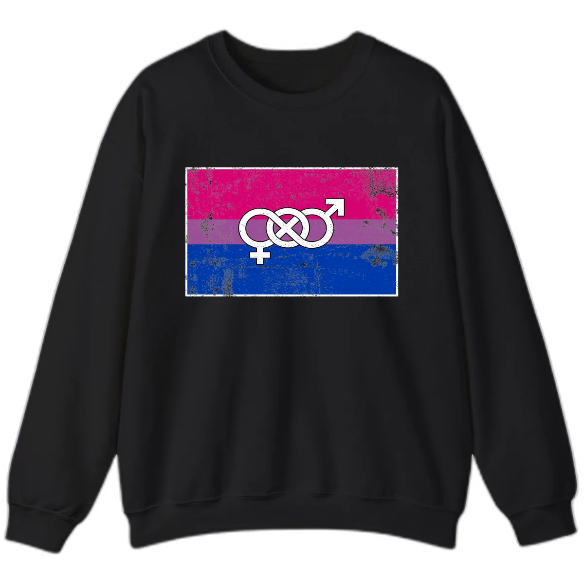 Bisexual Infinity Symbol Pride Flag Sweatshirt in Black
