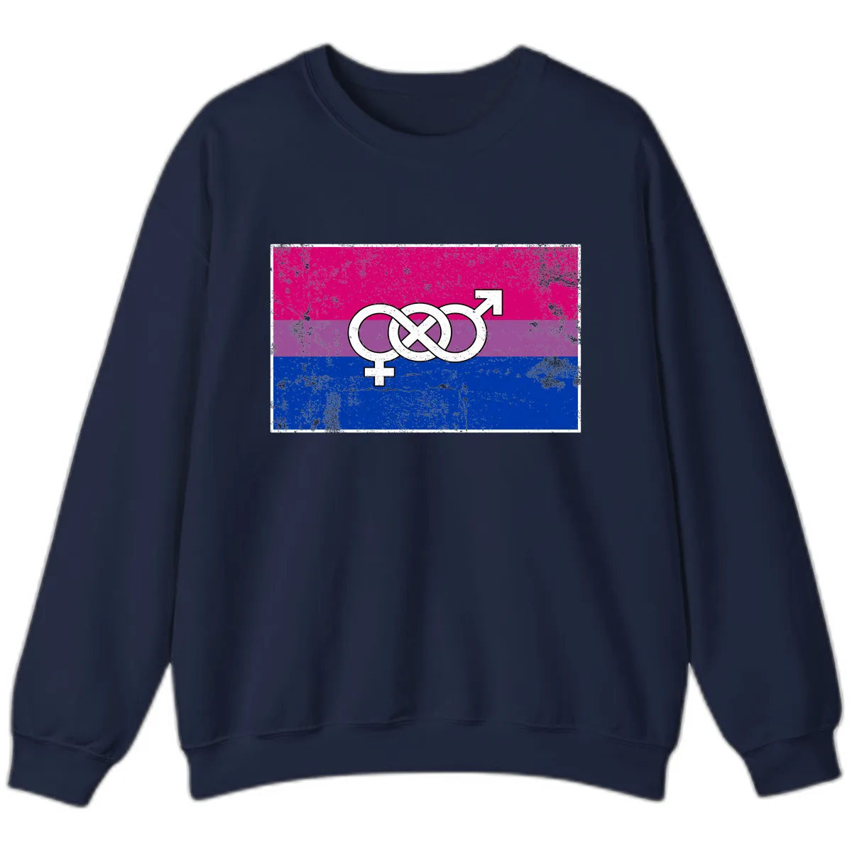 Bisexual Infinity Symbol Pride Flag Sweatshirt in Navy
