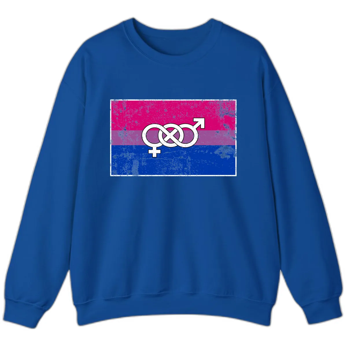 Bisexual Infinity Symbol Pride Flag Sweatshirt in Royal
