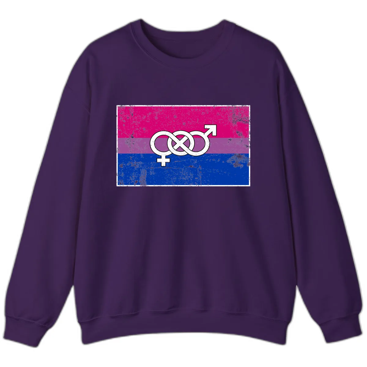 Bisexual Infinity Symbol Pride Flag Sweatshirt in Purple