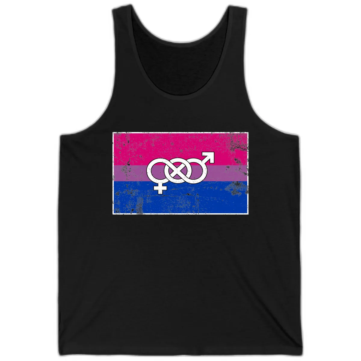 Bisexual Infinity Symbol Pride Flag Tank in Black