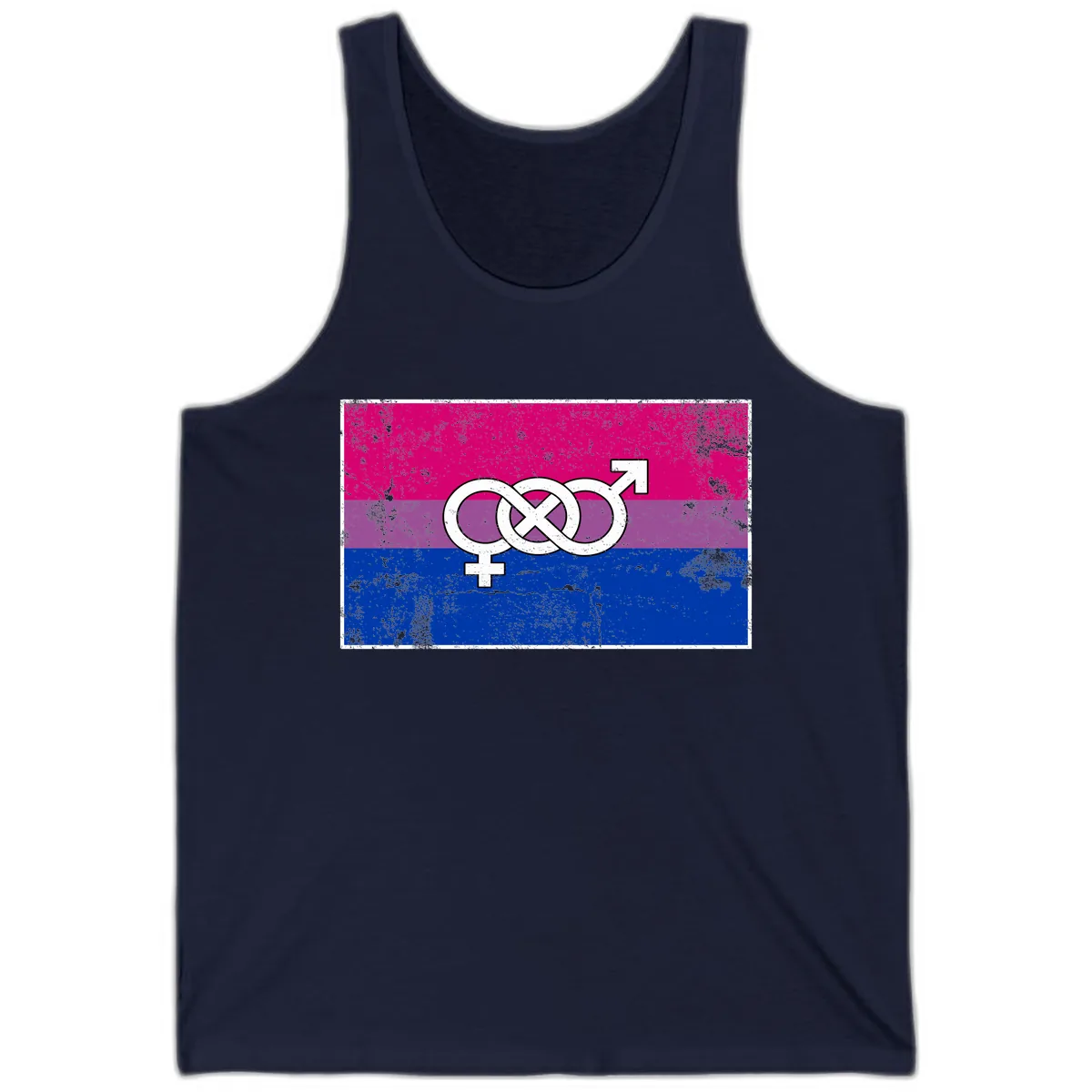 Bisexual Infinity Symbol Pride Flag Tank in Navy