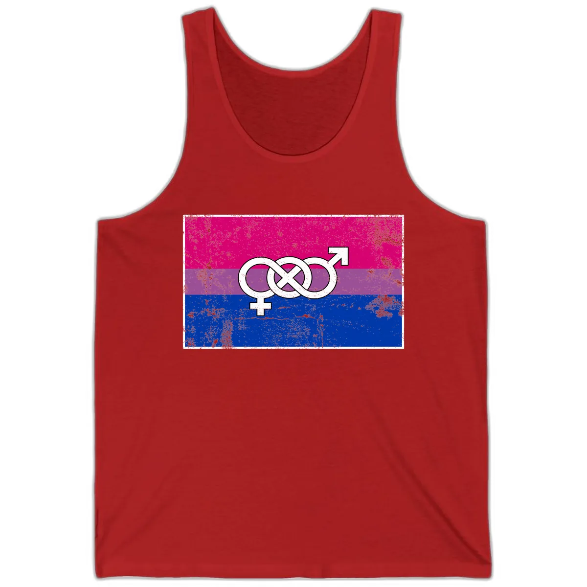 Bisexual Infinity Symbol Pride Flag Tank in Red