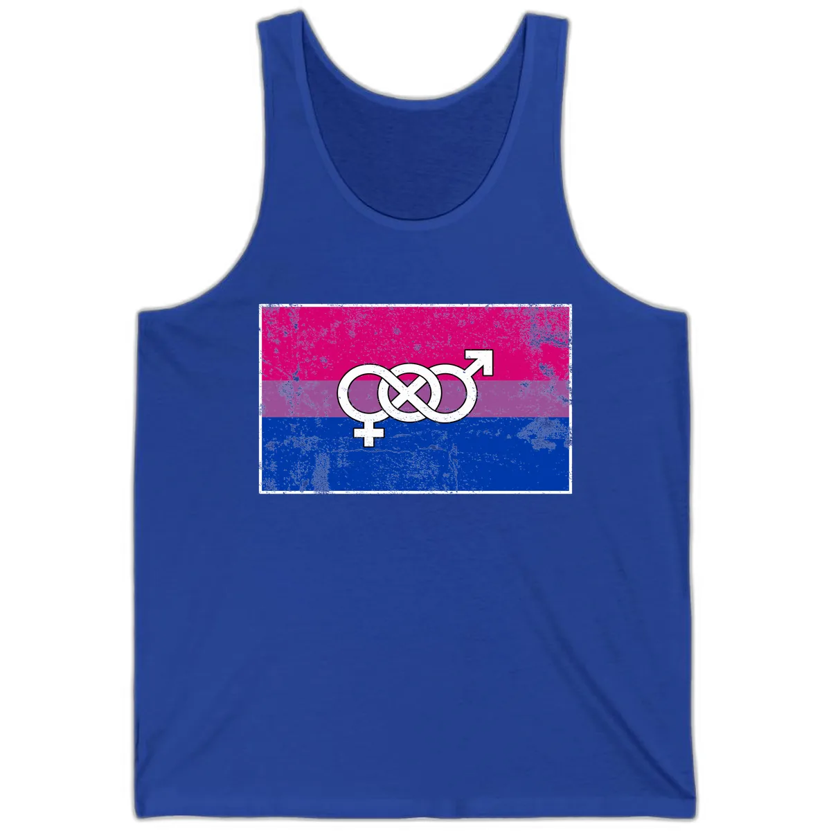 Bisexual Infinity Symbol Pride Flag Tank in True Royal