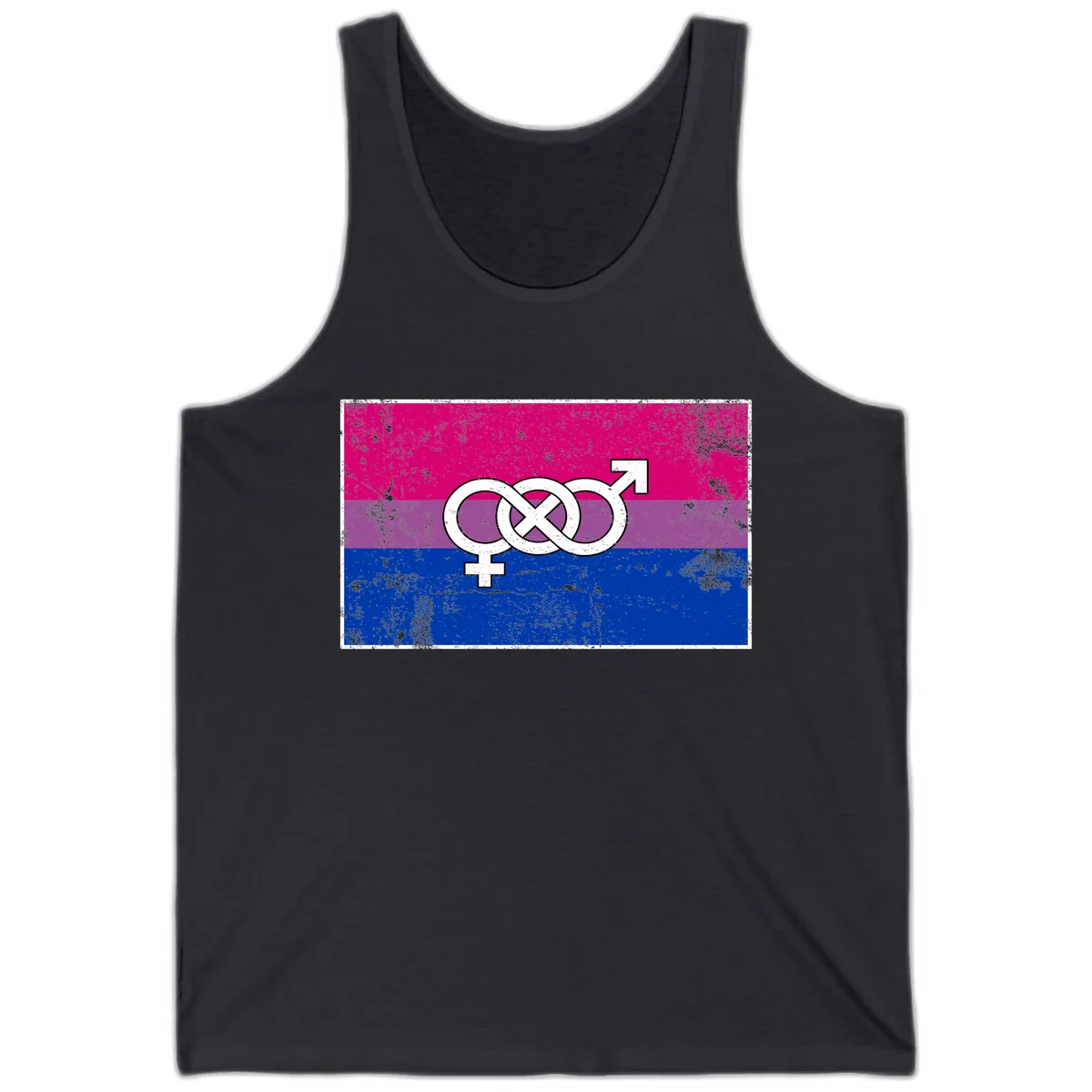 Bisexual Infinity Symbol Pride Flag Tank in Dark Grey