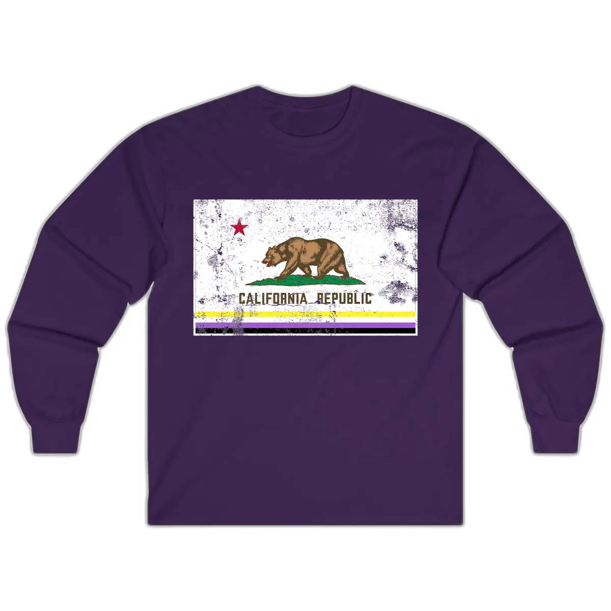 California Republic Pride Flag Long Sleeve in Purple