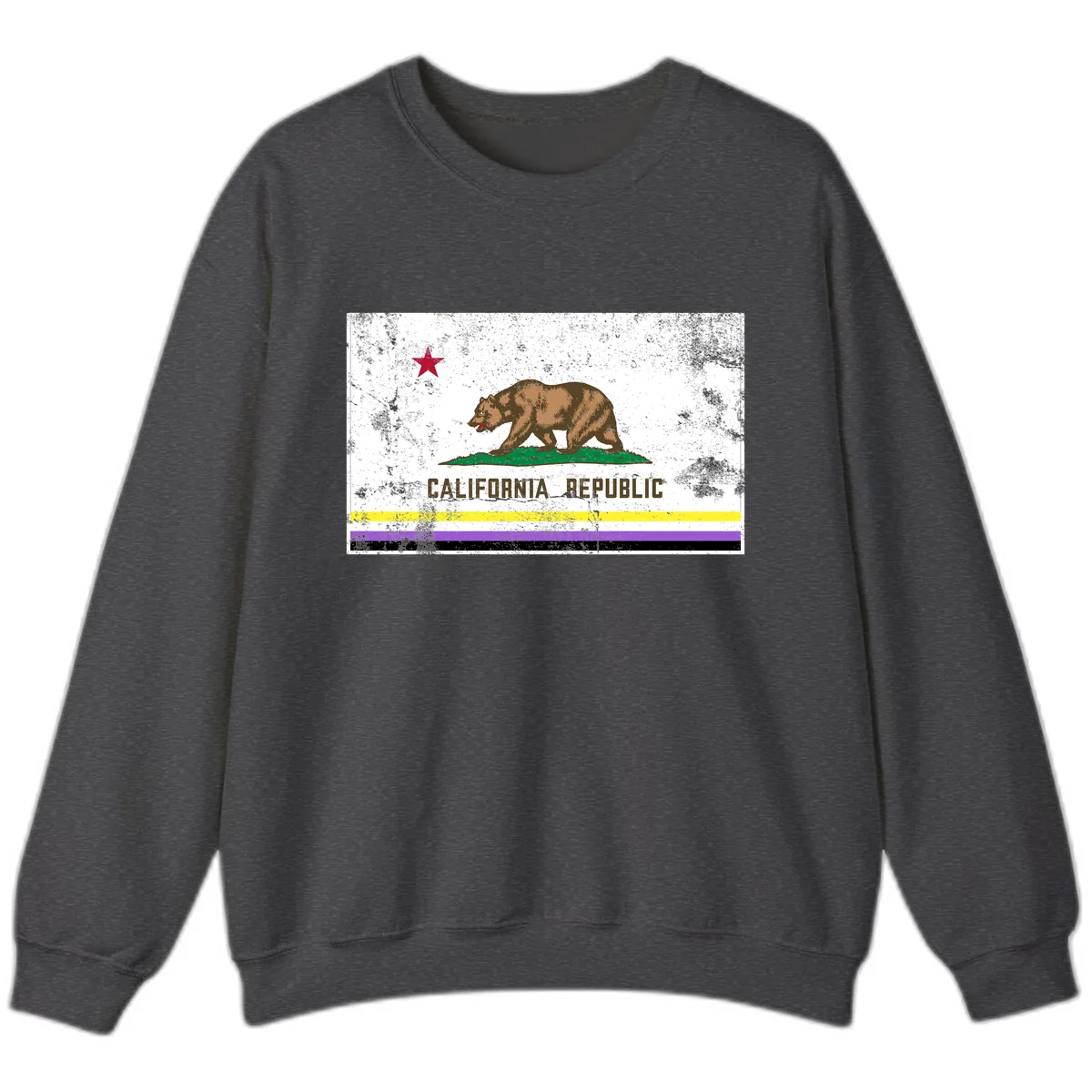 California Republic Pride Flag Sweatshirt in Dark Heather
