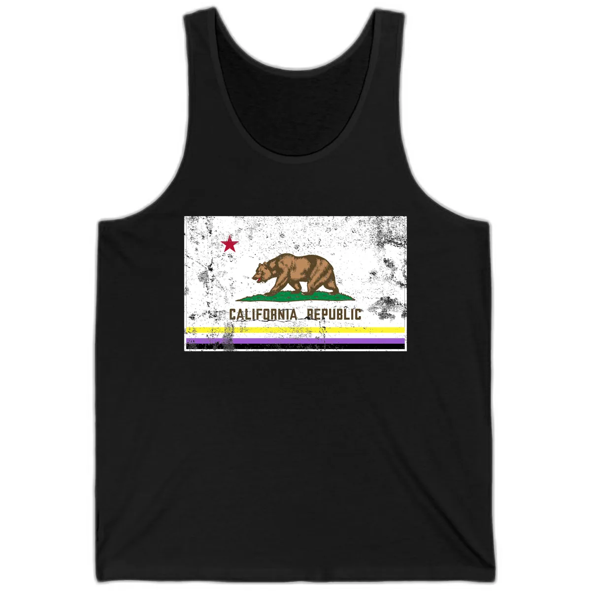 California Republic Pride Flag Tank in Black