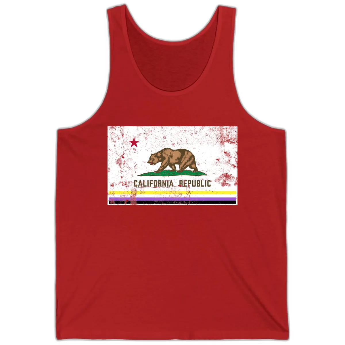 California Republic Pride Flag Tank in Red