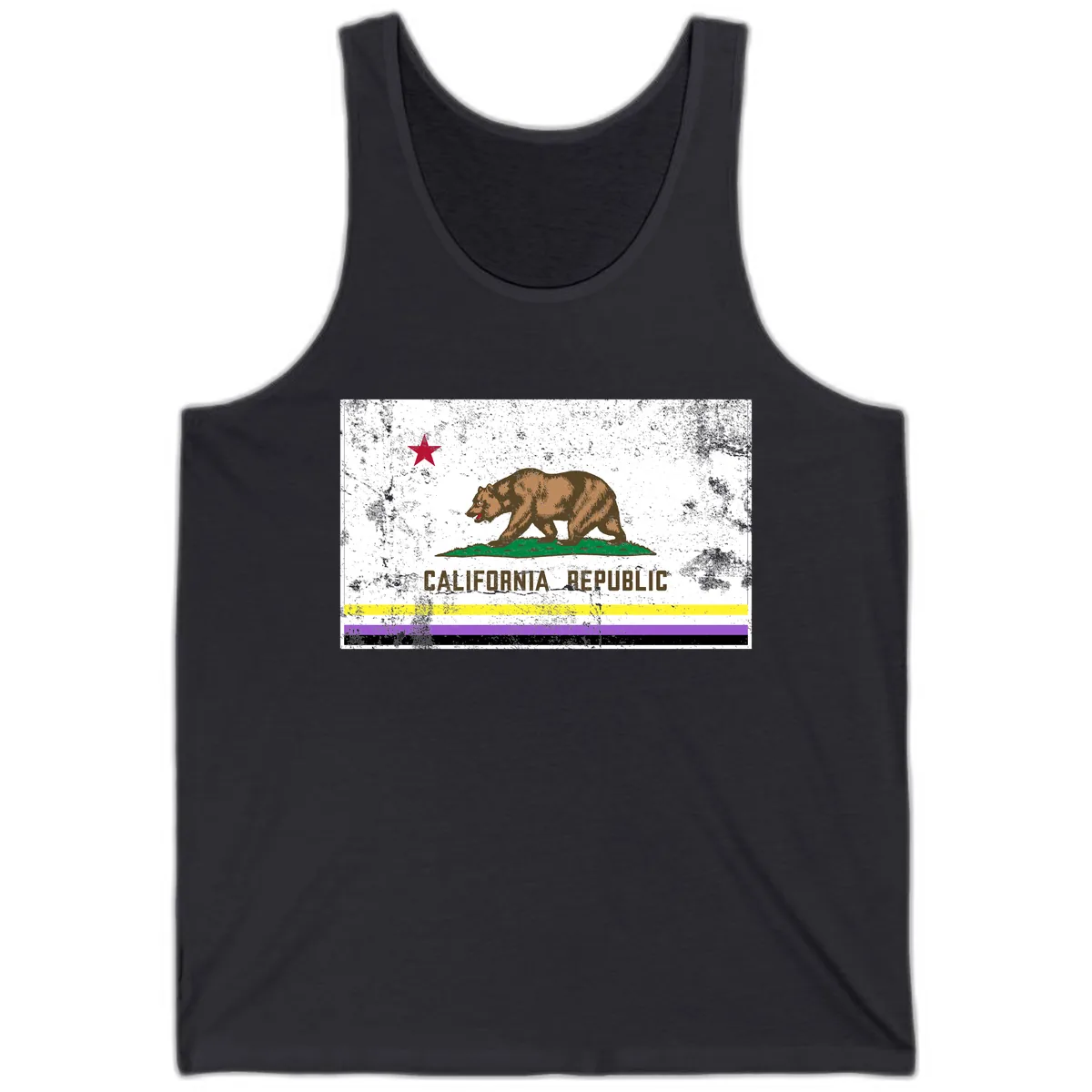 California Republic Pride Flag Tank in Dark Grey
