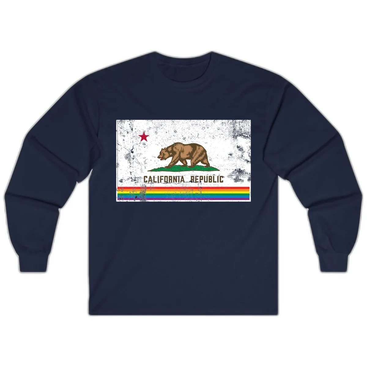 California Republic Pride Bear Long Sleeve in Navy