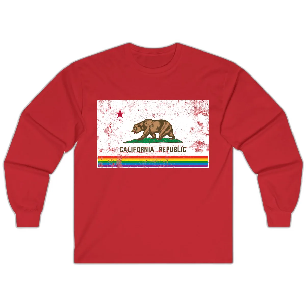 California Republic Pride Bear Long Sleeve in Red