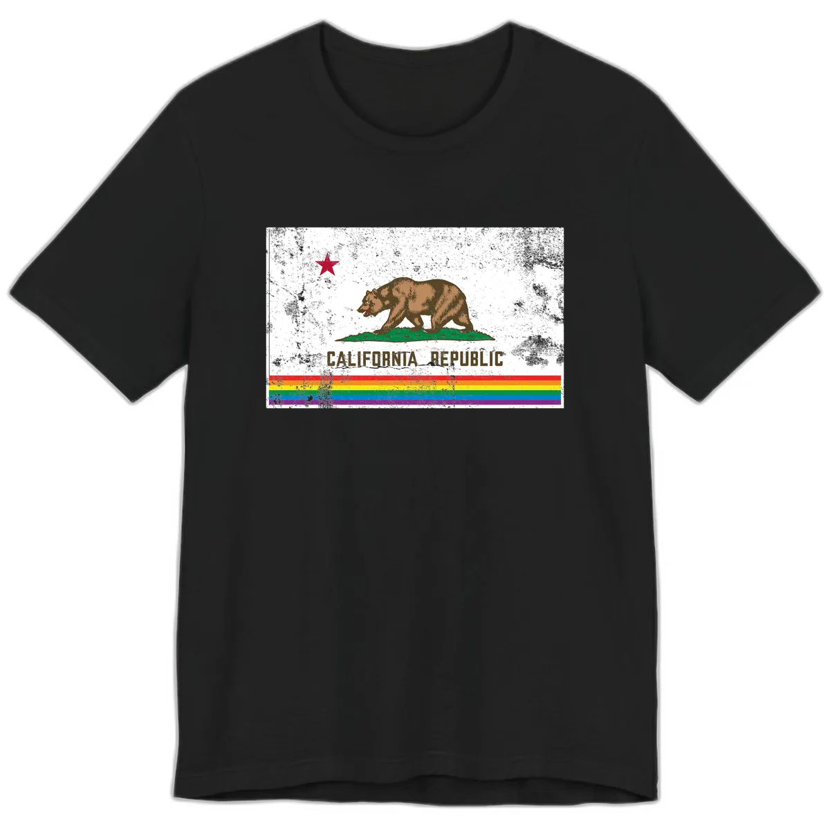 California Republic Pride Bear Premium T-Shirt in Black
