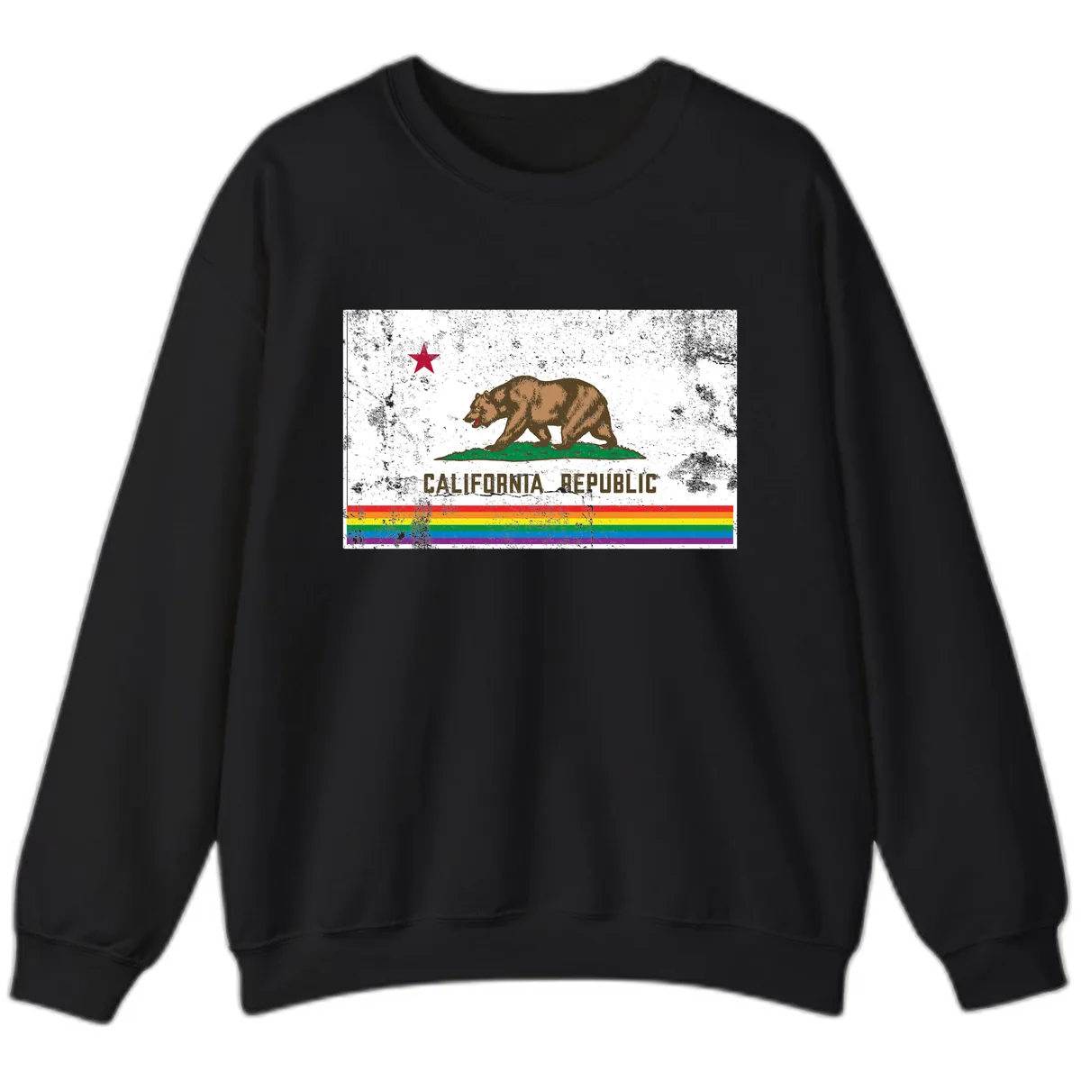 California Republic Pride Bear Sweatshirt in Black